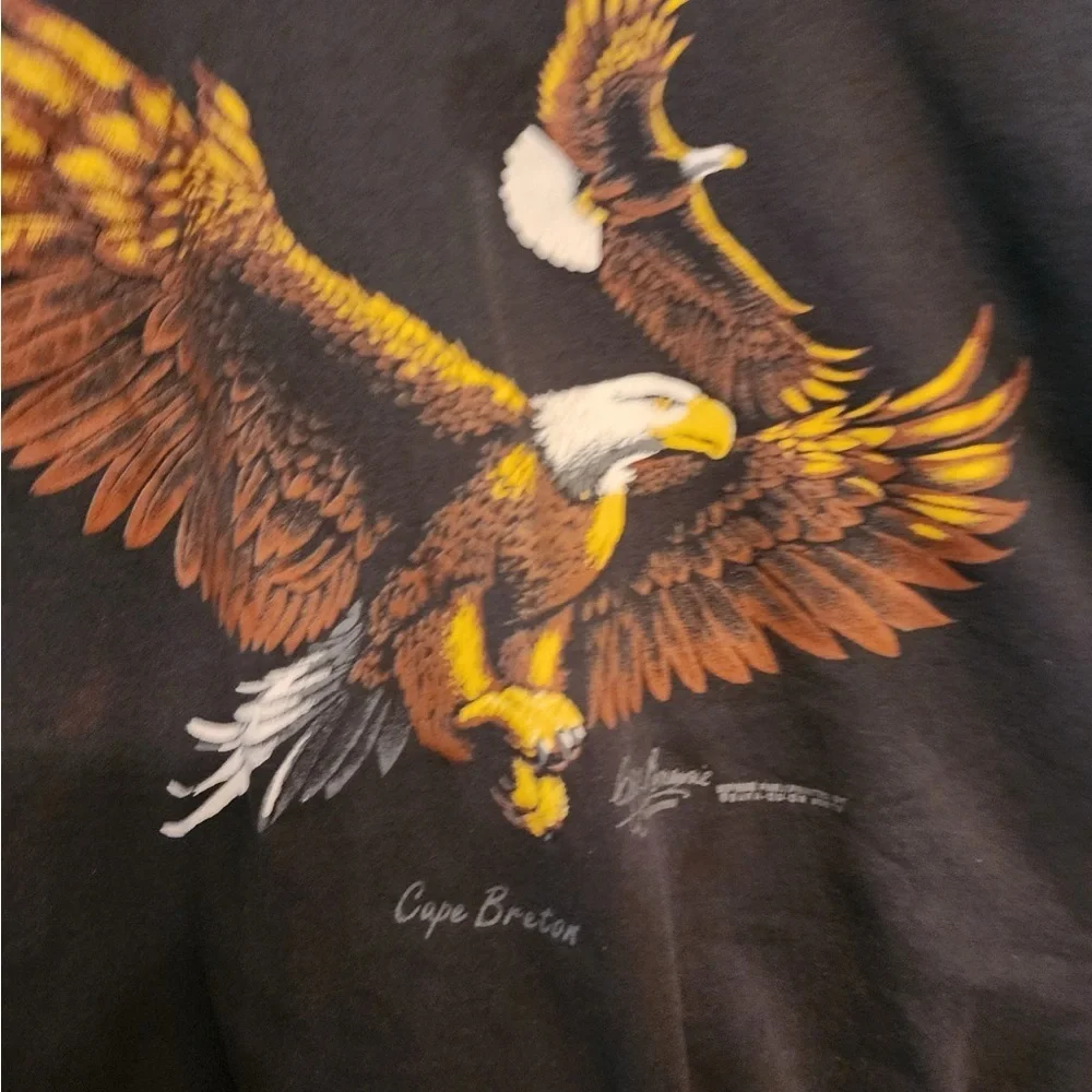 Vtg Cape Breton Island, Nova Scotia Canada North American Bald Eagle Sweater med